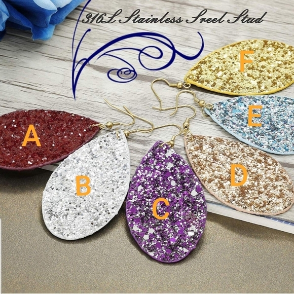 Sequin Teardrop Earrings - Picture 2 of 8